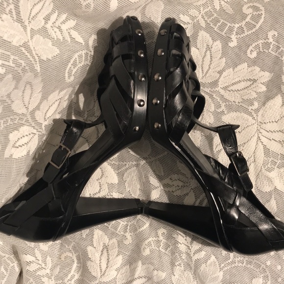 Black studded Stuart Weizman open toes - Picture 3 of 3